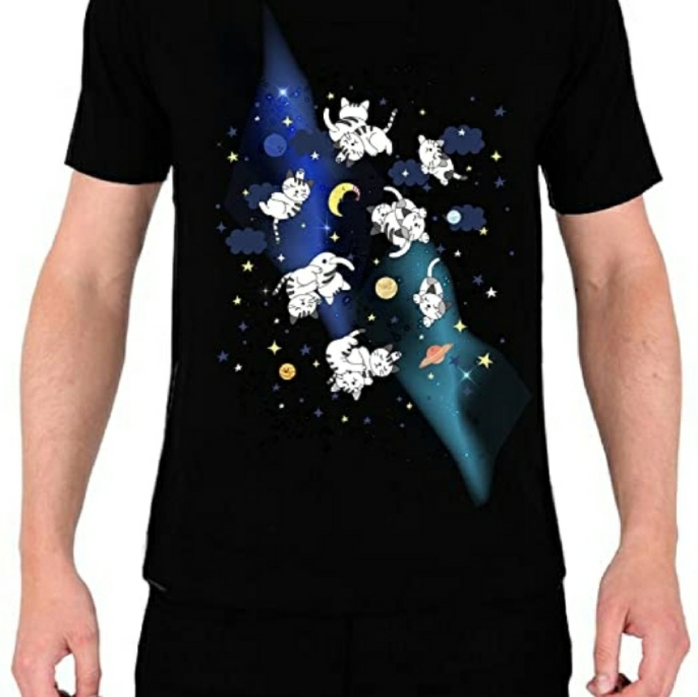 Men's Space Cat Tee 3D Printed Tee